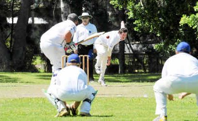 Dorrigo all-rounder Ben Neaves sends down a delivery against Manning River on Sunday. Dorrigo all-rounder Ben Neaves sends down a delivery against Manning River on Sunday.